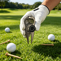 Alat Perbaikan Lapangan Golf OEM Sharp Prongs, Permukaan Tahan Noda, Desain Warna Kustom