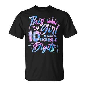 Camiseta para niñas de 10 años con diseño de esta chica que ya tiene 10 años - Product Image 1