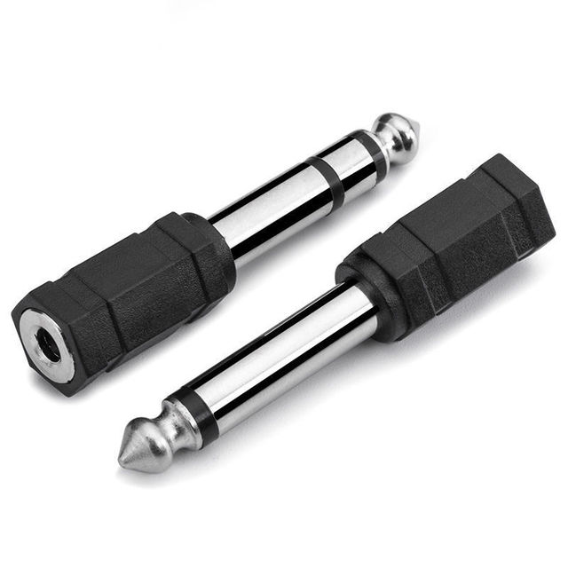 New 3.5mm to 6.35mm Audio Mono Male Adapter with 6.5mm to 3.5mm Female for Electric Piano Microphone Headphone