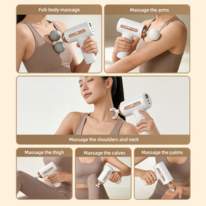 Mini pistolet de massage à double tête pour la relaxation musculaire à domicile, pistolet de massage fascia portable pour le cou et les cervicales, masseur USB - Product Image 2