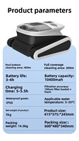 Robot de nettoyage de piscine automatique sans fil pour usage intérieur, télécommande, aspiration des eaux usées, escalade des murs