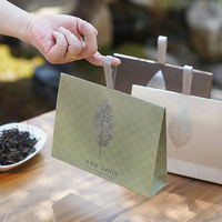 Boîte à thé en carton écologique simple avec poignée robuste, conception d'emballage cadeau personnalisée pour thés en vrac frais