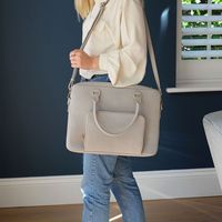Bolso de hombro de alta gama con logotipo personalizado para hombre y mujer, bolsa para portátil de cuero pu, con asa