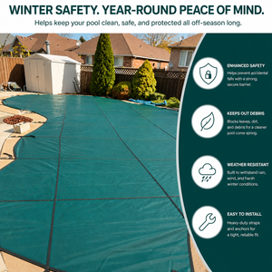 Couverture de sécurité pour piscine, système d'ancrage en maille robuste, stabilisée aux UV, service de découpe sur mesure, vente en gros, OEM, ODM - Product Image 1