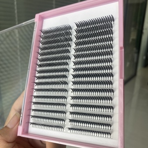 Plateau de 32 rangées d'extensions de cils effet volume doux, à <span class=keywords><strong>pointes</strong></span>, en soie de vison cachemire noir mat foncé, style anime - Product Image 5