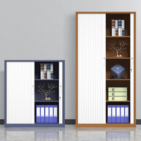 Armoires de classement faciles à assembler, porte à tambour en métal, armoire de classement en acier personnalisée, armoire de rangement à 2 volets roulants et portes coulissantes
