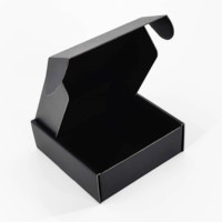 Caja corrugada de papel de impresión de nuevo diseño, envío por correo personalizado, caja negra, embalaje de ropa