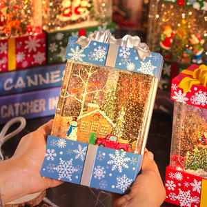 Sac cadeau de Noë<span class=keywords><strong>l</strong></span> boîte à musique lumière neige fenêtre habiller maison enfants boule de cristal - Product Image 3