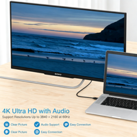 Câble convertisseur vidéo numérique 4K, adaptateur de signal actif avec alimentation auxiliaire pour moniteur et projecteur