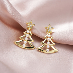 Orecchini a Perno a Forma di Albero di Natale per Donne, Design Elegante per le Festività, Accessori per Uso Quotidiano e Regalo per Feste - Product Image 5