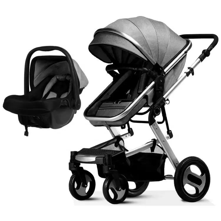 2021 High Quality Pram Stroller Travel System Stroller Pushchair Black One Touch Double Brakes Compact Baby Stroller For Sale