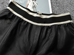 2641 nuovo marchio di moda di Design a vita alta con scritta pantaloni corti Casual da donna <span class=keywords><strong>pantaloncini</strong></span> <span class=keywords><strong>in</strong></span> <span class=keywords><strong>pelle</strong></span> nera - Product Image 5