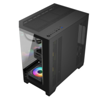 AntarcChill Hot Selling New Model Black Gaming Computer Case Three Sides Tempered Glass Case PC Tower Computer Case