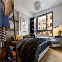 Fenêtre de chambre insonorisée à double vitrage en alliage d'aluminium DM-70, design battant suspendu, moustiquaire en acier inoxydable, quincaillerie allemande