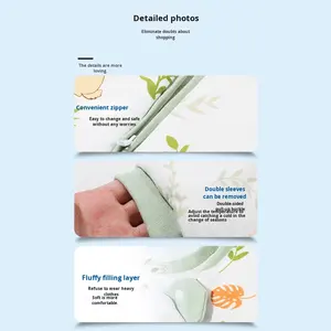 Saco de Dormir de Algodón para Bebé, Unisex, con Piernas Separadas, Cierre de Cremallera, Diseño de Dibujos Animados, Anti-Patadas, Lavable a Máquina, para Invierno - Product Image 4