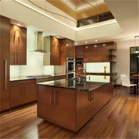 Meubles de cuisine modernes modulaires en bois massif et panneaux MDF mélaminés, finition laquée haute brillance, avec bordure pleine, prêts à l'emploi, directement de l'usine