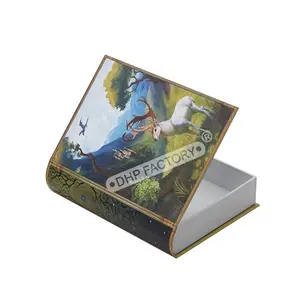 Unique Design Rigid Cardboard Book Shape Rigid Box Matt Lamination and Stamping for Storage and Gift Giving
