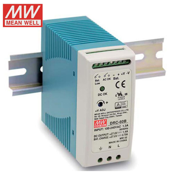 Mean Well DRC-60 Switching Power Supply DRC-60A/60B Security DIN Type With UPS 60W 13.8V 27.6VDual Group Output New and Original