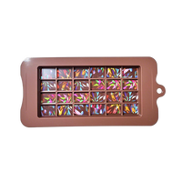 Moule à chocolat rectangulaire antiadhésif en silicone, holographique, résistant à la chaleur, pour barres fourrées
