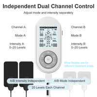 Masseur TENS EMS rechargeable à double canal avec contrôle de la minuterie et 3 niveaux de thérapie thermique pour le confort des muscles du cou, du dos et des épaules