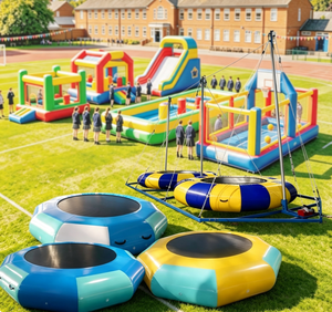 Trampolín Inflable con Certificación CE para Negocios de <span class=keywords><strong>Alquiler</strong></span> y Entretenimiento, con Remolque Móvil para Eventos en Venta - Product Image 1