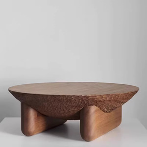 Pháp Thiết kế đèn cổ điển đồ đạc sang trọng wabi-sabi phong cách rắn Bàn cà phê sồi thiết lập phù hợp cho phòng khách bên bảng - Product Image 5