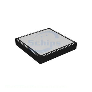 Composant électronique embarqué 80 WFQFN à contacts apparents EFM32TG11B540F64GM80-BR, CI BOM en stock - Product Image 1