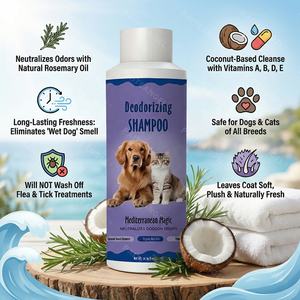 Champú Desodorante Natural <span class=keywords><strong>de</strong></span> Romero <span class=keywords><strong>de</strong></span> Marca Privada para Perros, Champú Personalizado OEM para Control <span class=keywords><strong>de</strong></span> Olores para Perros y Gatos - Product Image 1