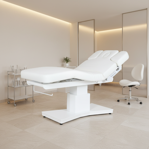 Table de Massage Chauffante et Massante de Luxe pour Salon de Beauté, 3 Moteurs Électriques, Réglable, pour Soins Cosmétiques et Extensions de Cils - Product Image 1