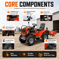 Livraison gratuite - Mini tracteurs de jardin 4x4, tracteur agricole, micro tracteur de jardin 2 roues motrices/4 roues motrices, 18 CV, mini tracteur
