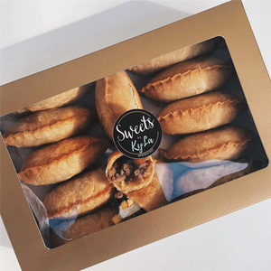 Caja de Embalaje para <span class=keywords><strong>Empanadas</strong></span> Españolas con Logotipo Personalizado, Cajas de Papel Plegables Resistentes a <span class=keywords><strong>la</strong></span> Grasa con Ventana para Empacar <span class=keywords><strong>Empanadas</strong></span> y Dumplings - Product Image 1