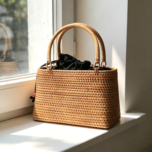 Bolso de Mano de Ratán Marrón Hecho a Mano, Tejido con Paja, Estilo Retro, para Playa, Viajes, Moda, Bolso de Mensajero para Mujer - Product Image 2