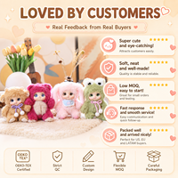 Vente en gros d'usine, assortiment de 4 styles de poupées en peluche super douces et moelleuses, visage humain, grands yeux, déguisées en animaux