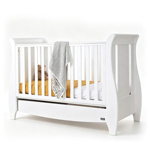 Lit bébé convertible 4-en-1 en bois massif écologique, lit d'enfant avec 4 hauteurs de matelas réglables pour chambre et salon - Product Image 1