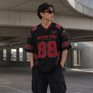 Camiseta de Fútbol Americano Personalizada, Estilo Motorsport, Oversize, Estampada, Manga Corta, Vintage, para Fanáticos - Product Image 1