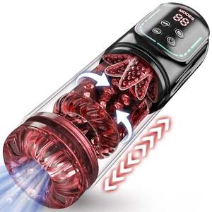 QTHY 남성용 에어플레인 컵 완전 자동 워터 배스 텔레스코픽 회전 이중 진동 흡입 디지털 디스플레이 자위기구 - Product Image 2