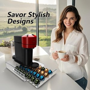 Nouveau Design pour <span class=keywords><strong>Nespresso</strong></span> <span class=keywords><strong>Vertuo</strong></span> Pod 32 pièces grande Capsule pour café magasin acrylique café tiroir organisateur - Product Image 5