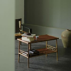 Mesa de té de bambú Meilu, mesa de té de estilo antiguo con superficie de estera tejida de bambú, mesa baja, mesa de té estilo tatami inspirada en el Zen, pequeña mesa de té retro - Product Image 3