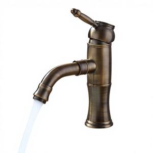 European 59-1 Brass Rotatable Water Outlet Single Handle Basin Faucet Gold Antique Bathroom Faucet - Product Image 1