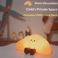 Lampe de chevet en forme de croissant, lumière d'ambiance pour chambre d'enfant, en silicone souple, avec commande tactile, RGB, rechargeable, à intensité variable, vente en gros