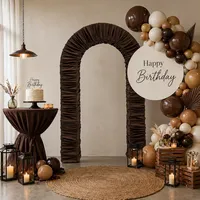 Support de toile de fond arqué 3D plissé 4,3x7 pieds en aluminium robuste pour mariage, fête, photomaton, événement, décoration, qualité de location