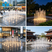 Fontaine de sol extérieure à LED multicolores programmables pour projet paysager de place publique