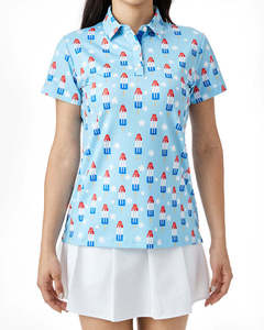 Custom Printed <b>Lady</b> Golf for <b>Polo</b> <b>Shirt</b> High Quality Dry Fit Polyester Breathable Knitted Casual Style with Embroidered Logo - Product Image 3