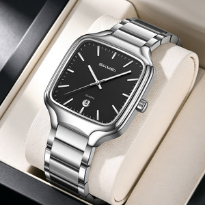 Reloj de cuarzo con caja redonda plateada, correa de acero, resistencia al agua de 30 metros y función de calendario para hombre. - Product Image 2