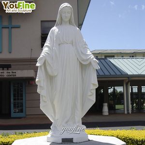 Tamaño de la vida decoración religión mármol blanco virgen María escultura estatua - Product Image 3
