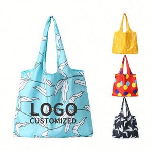 Bolsa de Compras Plegable Reutilizable de Poliéster con Impresión Personalizada, Bolsa Grande para Supermercado o Comestibles - Product Image 1