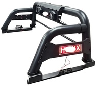 Barre de protection universelle pour pick-up 4x4 avec éclairage LED, en acier noir, anti-roulis, accessoires tout-terrain