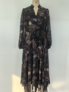 <span class=keywords><strong>Robe</strong></span> <span class=keywords><strong>longue</strong></span> en mousseline de soie <span class=keywords><strong>noire</strong></span> à imprimé floral pour femmes, fabriquée sur mesure, en polyester respirant, élégante et décontractée pour les vacances d'<span class=keywords><strong>été</strong></span> - Product Image 2