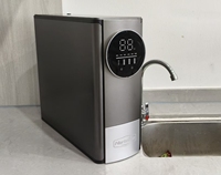 Système de filtration d'eau électrique moderne sous évier à osmose inverse 6 étapes, purificateur d'eau en plastique sans réservoir 100 GPD avec alarme de filtre CE