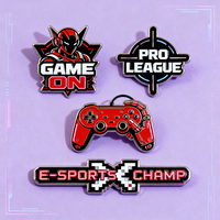 Badge en métal personnalisé pour manette de jeu, épinglette en émail Esports, thème gaming, en alliage de zinc, fabricant d'épinglettes de revers, style antique et moderne, sur mesure